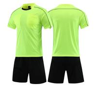 ZIQICAI2007 Fútbol Árbitro Uniformes Teenage Mens,Fútbol Árbitro Jersey Set Árbitro Ropa Uniforme Camisa Shorts (Verde, Talla asiática L = Talla europea S)