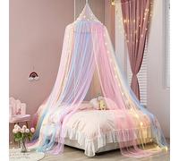 ZIQINPSQ Canopy de cama para niñas, Rainbow Canopy for Bed, Princess Mosquito Net Play Tent for Kids,Hanging Bed Net Cover for Girls Room Decor. (Arco iris)