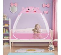 ZIQINPSQ Tienda de campaña para cuna para evitar que el bebé salga para mantener al bebé dentro, toldo de red para cuna, tienda de campaña desplegable para cuna, mosquitera, color rosa
