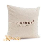 Zirben Familie Cojín Decorativo Natural de 40 x 40 cm • Cojín Decorativo Relleno con Copos de Pino, Texto Simplemente Celestial soñar • Familia de Pino cembro, conocida por Comercio especializado y