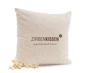 Zirben Familie Cojín Decorativo Natural de 40 x 40 cm • Cojín Decorativo Relleno con Copos de Pino, Texto Simplemente Celestial soñar • Familia de Pino cembro, conocida por Comercio especializado y
