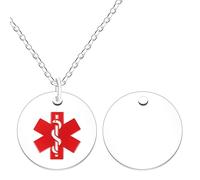 Zircobic Collar de alerta de salud personalizada ID para unisex, collar con colgante de identidad de alerta de salud de emergencia personalizable de acero inoxidable para familia (Diy)