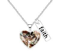 Zircobic Collar Religioso - Corazón Concha Abulón “Faith” en Acero Inoxidable, Resistente al Agua, Cómodo, Hipoalergénico, Joya de Moda para Diario y Vacaciones en la Playa
