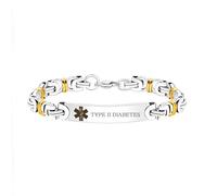 Zircobic Pulsera cómoda e hipoalergénica de acero inoxidable “Type II Diabetes” - Resistente al agua, resistente y elegante para trabajo, ejercicio y actividades diarias