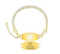 Zircobic Pulsera de alerta médica personalizada Identificación de emergencia para uso diario | Pulsera de alerta de salud personalizada