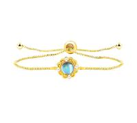 Zircobic pulsera de latón dorado con detalles vintage colgante de vidrio elegante pulsera de cuentas de la suerte joya para ocasiones de amistad
