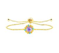 Zircobic pulsera de latón dorado con patrón floral perlas elegantes piedra energética pulsera de amistad con estilo para mujeres