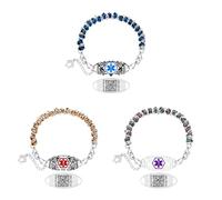 Zircobic Pulsera Médica Código QR Personalizable - Etiqueta ID Grabada en Acero Inoxidable con Texto Personalizado, Diseño Ligero e Impermeable, Adecuada para Uso Diario y Deportes