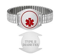 Zircobic Pulsera Médica de Alerta para Diabetes | Joyería ID de Emergencia Personalizada | Diseño Elegante, Duradero y Confortable para Viajes y Uso Diario