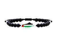 Zircobic | Pulsera Palestina Personalizada Hecha A Mano | Bandera Multicolor Herencia Árabe | Fuerza Cultural Apoyo Gaza YA5213