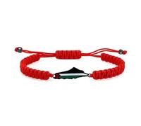 Zircobic Pulsera Unisex Roja Hecha a Mano Ajustable - Con Diseño de Bandera Palestina Oro Rosa, Simboliza Fe, Apoyo y Unidad