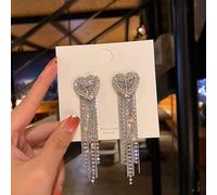 Zircón con incrustación -Color Corazón Long Tassel Pendes Joyas para mujeres Regalo de cumpleaños
