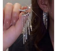 Zircón Controlado -Color Color Long Tassel Pendientes Joyas para mujeres Cumpleaños