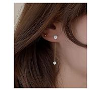 Zircon Long Front and Back Delicate Jewelry High-End Earrings
