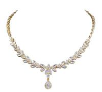 Zirconia amarillo novias conjunto de joyas de boda para damas vestido de fiesta conjuntos de joyería