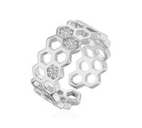 Zirconia Cúbica Anillo De Nido De Abeja De Crianza De Compromiso Abierto De Compromiso De La Boda Anillos De Dedo De La Moda Ajustado De La Moda Diamante De Cristal De La Joyería Para Las Mujeres De