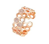 Zirconia Cúbica Anillo De Nido De Abeja De Crianza De Compromiso Abierto De Compromiso De La Boda Anillos De Dedo De La Moda Ajustado De La Moda Diamante De Cristal De La Joyería Para Las Mujeres De