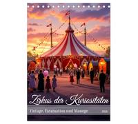 Zirkus der Kuriositäten - Vintage, Faszination und Manege (Tischkalender 2026 DIN A5 hoch), CALVENDO Monatskalender: Ein nostalgischer Kalender mit kuriosen Zirkusszenen um 1900.