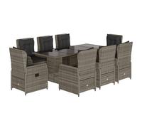 ZIRLANLV Grupo de Comedor, Conjunto de Muebles de Jardín con Cojines, Grupo de Asientos para Jardín, Terraza, Poliratán (Gris #03)