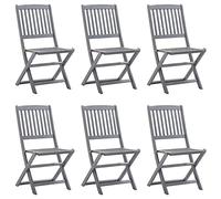 ZIRLANLV Juego de Sillas Plegables de Exterior 2/4/6/8 - Madera de Acacias, Fáciles de Limpiar, Plegables, Resistentes a la Intemperie, Ideales para Patio, Jardín, Terraza (Gris #09)