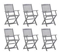 ZIRLANLV Juego de Sillas Plegables de Exterior 2/4/6/8 - Madera de Acacias, Fáciles de Limpiar, Plegables, Resistentes a la Intemperie, Ideales para Patio, Jardín, Terraza (Gris #08)