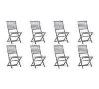 ZIRLANLV Juego de Sillas Plegables de Exterior 2/4/6/8 - Madera de Acacias, Fáciles de Limpiar, Plegables, Resistentes a la Intemperie, Ideales para Patio, Jardín, Terraza (Gris #14)