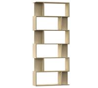 ZIRLANLV Librería con 6 Compartimentos Grandes y 12 Pequeños, Estantería Alta de Aglomerado para Libros, Ideal para Sala de Estar, Oficina en Casa o Comedor (Roble de Sonoma)
