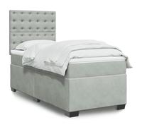 ZIRLANLV Marco de Cama con Plataforma Tapizada de Terciopelo con Colchón, Cabecero capitoné de Rejilla y Soporte de Listones de Madera, No Necesita Somier (Botones de 80 x 200 cm.)