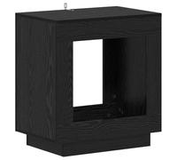 ZIRLANLV Mesa Auxiliar Moderna de Estructura Abierta, Mesita de Noche Cuadrada con Compartimento de Almacenamiento Abierto, Mesa Lateral Multifuncional para Dormitorio, Sala de Es (Roble Negro)