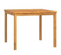 ZIRLANLV Moderna Mesa de Comedor Exterior de Madera de Acacias Marrón Claro, Mesa Cuadrada de Patio con Tablero de Listones en Espiga, Elegante Mueble de Jardín para Decoración de Patio (90x90x74cm)