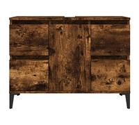 ZIRLANLV Mueble de Baño con Recorte para Fregadero, Moderno Gabinete de Almacenamiento Debajo del Fregadero con 4 Cajones y 1 Puerta, Organizador de Baño Independiente con Patas de Metal (Roble