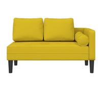ZIRLANLV Sofá Doble Chaise Lounge de Terciopelo, Moderno Sofá Sillón de 2 Plazas con Reposabrazos Derecho y Cojín Cilíndrico, Sillón Compacto para Sala de Estar, Dormitorio y Espacios (Amarilla)