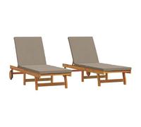 ZIRLANLV Tumbona de Madera Maciza de Acacias, Silla Reclinable Plegable (Opcional con/sin Mesa y cojín) con Respaldo Ajustable, Ruedas, para Jardín, Piscina, Patio (Gris Pardo #15)