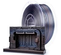 ZIRO Brillo Multicolor Filament PLA de 1.75mm, Cambio de Color Lento Arcoíris Filamento para Impresora 3D 1kg, Precisión Dimensional +/-0.03mm, Brillo de hierro