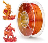ZIRO Filamento de Seda de Doble Color Para Impresora 3D 1.75mm Para Impresora 3D y Bolígrafo 3D, Filamento PLA Multicolor, 1kg(2.2lbs), Rojo y Dorado