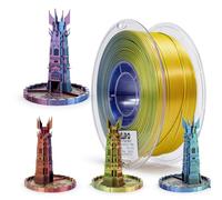 ZIRO Filamento de Seda de Triple Color para Impresora 3D 1.75mm para Impresora 3D y Bolígrafo 3D, Filamento PLA Multicolor, 1kg(2.2lbs), Aurora Color