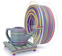ZIRO Rayas Mate Filamento PLA Multicolor 1.75mm, Mate PLA Rayas Serie 1kg | Cambio Rápido de Color Matte PLA, Arcoíris Mate Girado Filamento para Impresora 3D, Rayas Espectrales