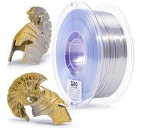 ZIRO Seda Filamento PLA 1.75mm, Doble Color Coextrusión Filamento 3D Sedoso | Arcoíris PLA 1kg/2.2lbs, Precisión Dimensional +/-0.03mm, Oro y Plata