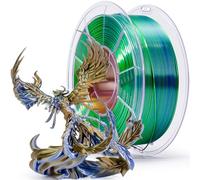 ZIRO Seda Multicolor Filamento PLA 1.75mm, Seda Coextrusión Tricolor Filamento para Impresora 3D, Precisión Dimensional +/-0.03mm, Bobina de 1kg, Oasis Dorado