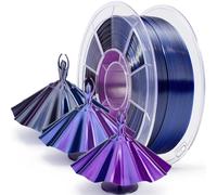 ZIRO Seda Multicolor Filamento PLA 1.75mm, Seda Coextrusión Tricolor Filamento para Impresora 3D, Precisión Dimensional +/-0.03mm, Bobina de 1kg, Satén índigo