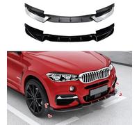 ZIRTUS Coche Alerón Delantero para BMW X6 F16 M Sport 2015-2019, Alerón Divisor para Parachoques Delantero Anti Colisión Spoiler Delantero Protección para el Borde del Mentón,A Black