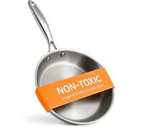 Ziruma Sartén de Acero Inoxidable Quirúrgico 24 cm, Libre de Tóxicos, Tri-ply para un Calor Rápido y Uniforme, Sin PFOA, Compatible con Inducción, Apta para Horno hasta 260°C
