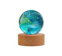 ZIRYXQ Bola de cristal agrietada, 7 colores, 40 mm, bolas de cristal de chakra con base de madera LED, bolas curativas de cristal, regalo creativo de cumpleaños, decoración, bola de cristal, luz