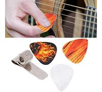 Zisemeil Clip Preciso para Púas de Guitarra, Clip de Sujeción de Metal Ligero y Resistente con 3 Púas de Guitarra para Guitarrista, Material Fino para Resistencia a la Oxidación, Plateado