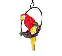 Zisemeil Colgante de jardín de guacamayo, escultura colgante de resina sintética para camino, patio, césped