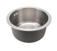 Zisemeil Fregadero de Cocina de Acero Inoxidable 304, Redondo, de un Cuenco, Cepillado, Antidesbordamiento, a Prueba de óxido, para el Hogar, Bar y Cocina Familiar, 36cm