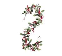Zisemeil Guirnalda de Vid de Navidad Artificial, Espuma de Plástico, 180cm, Aguja de Pino, Decoración Navideña para Manto de árbol de Navidad (D)