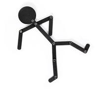 Zisemeil Juguete Stickman de Madera con Extremidades Móviles, Juego de Rompecabezas de 10 Cartas para Niños (Hombre Palo Negro)