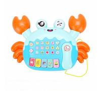 Zisemeil Máquina de Cuentos de Cangrejo de Aprendizaje Temprano, Juguetes de Piano de Música Interactivos con Luces y Sonidos para Niños Pequeños (Azul)