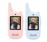 Zisemeil Radio de video de 2 vías, intercomunicador recargable de larga distancia con cámara HD, 4 efectos de voz, filtros de video, para acampar al aire libre, viajes, juegos, edificios de varios